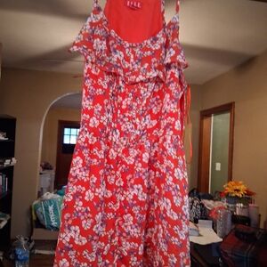 Elle Red Floral Dress